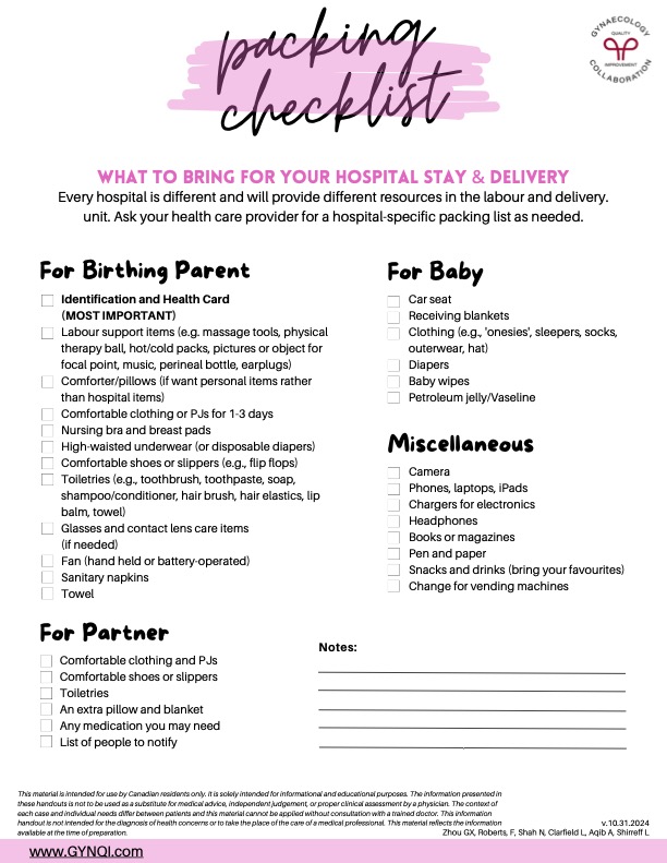 What to bring to the hospital for delivery hospital packing checklist