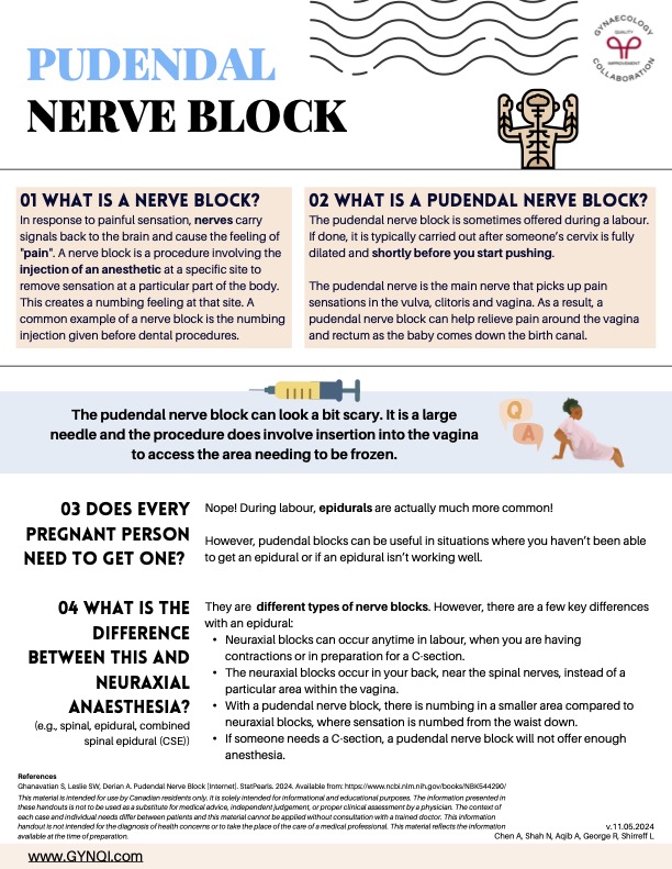 Pudendal Nerve Block Handout