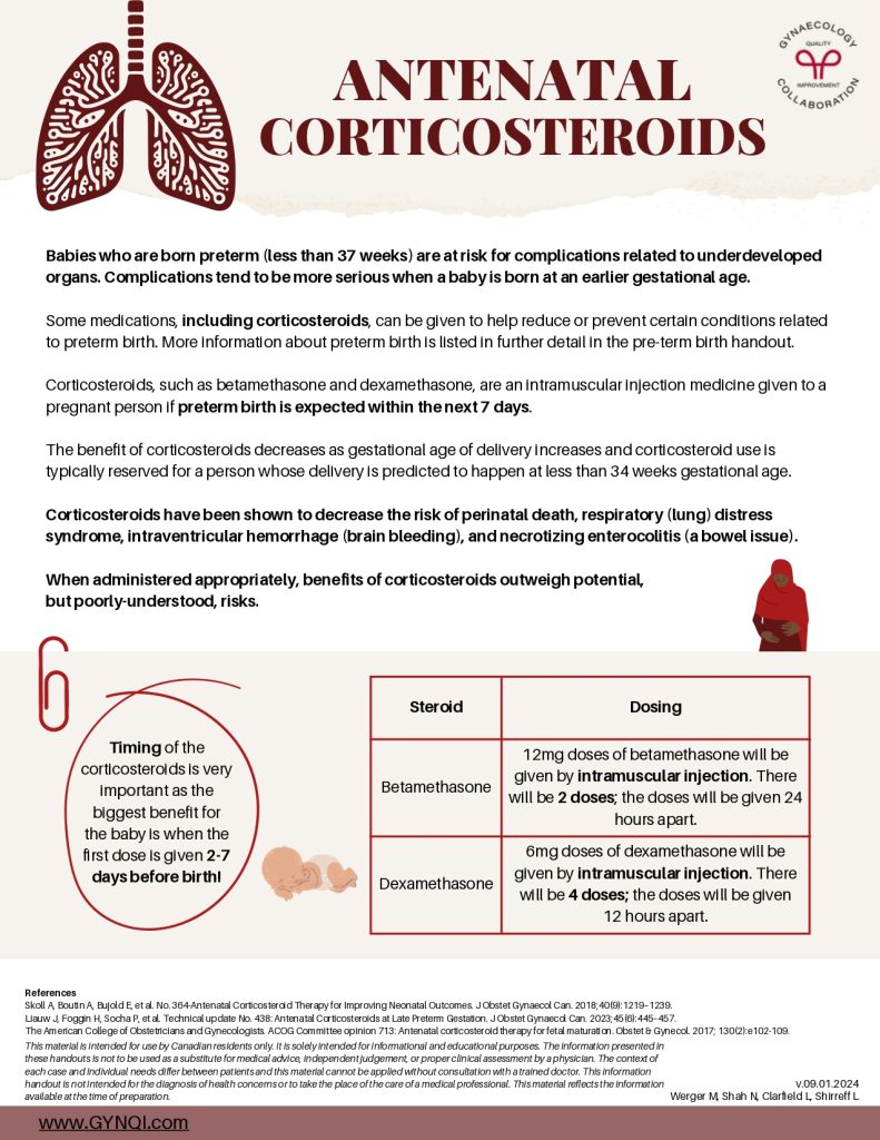 Antenatal Corticosteroids Handout Image