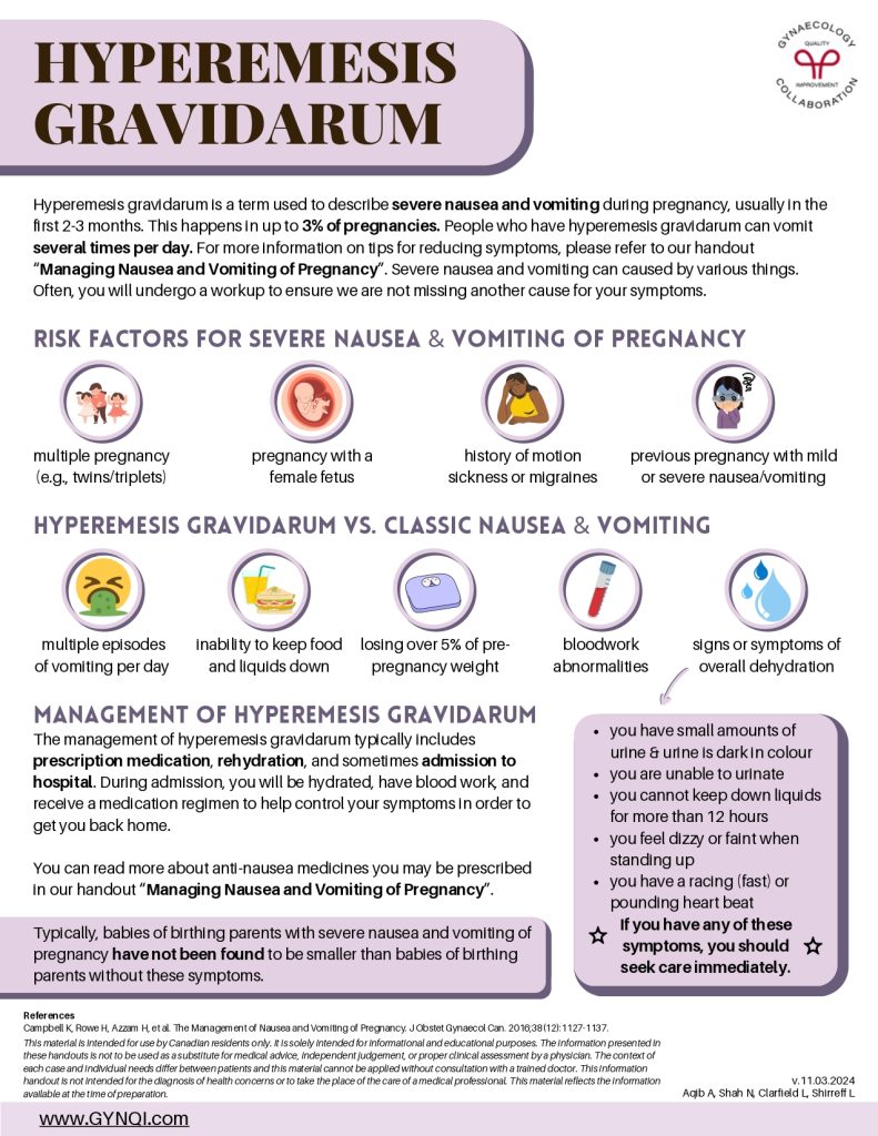 Hyperemesis Gravidarum Handout Image