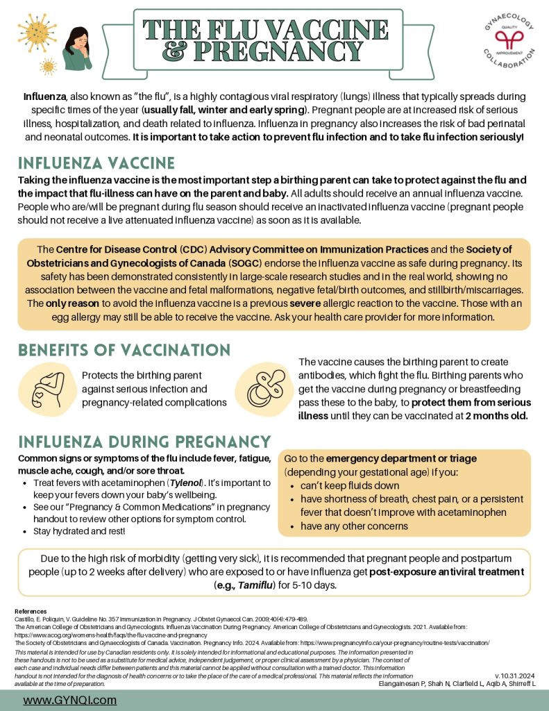 Influenza (Flu) Vaccine Handout Image