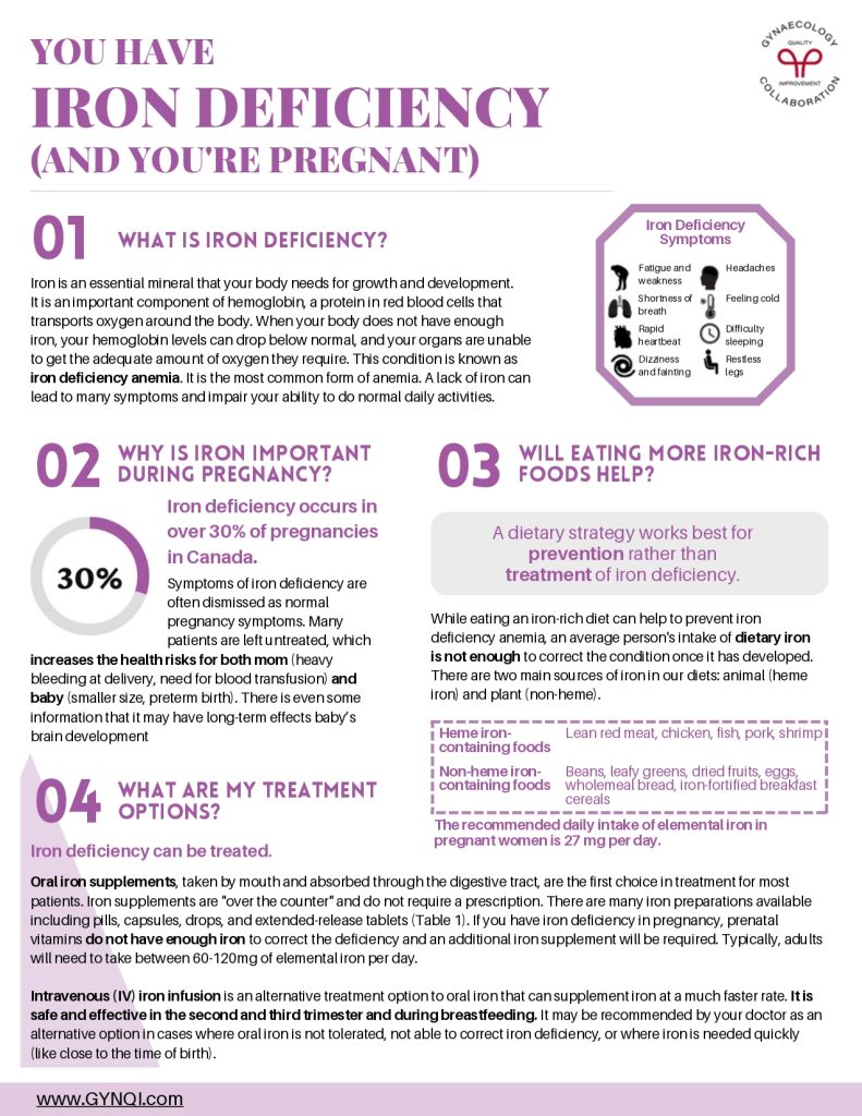 Iron Deficiency and Supplementation Handout Image