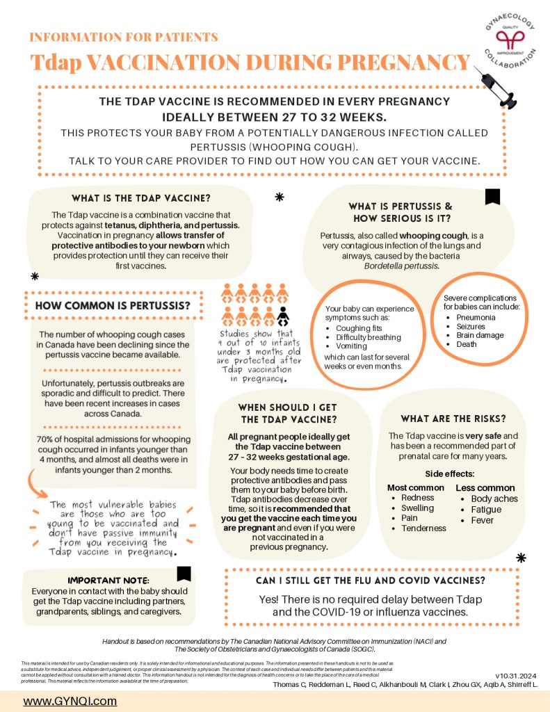 Tdap Vaccine Handout Image