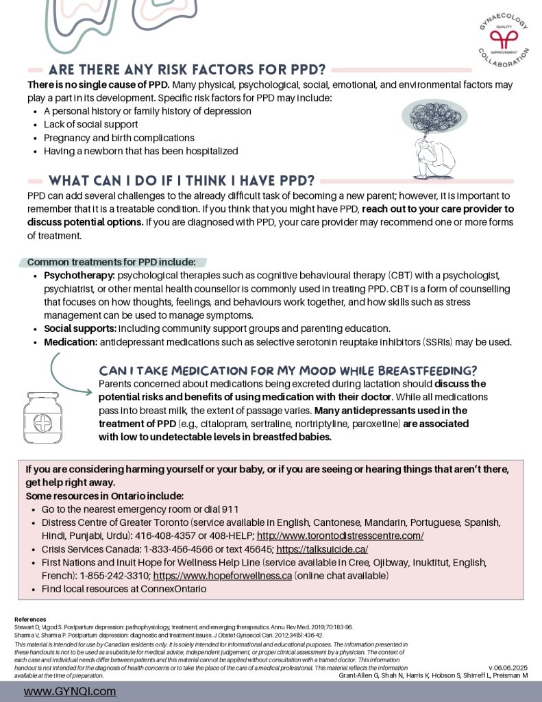 Baby Blues And Postpartum Depression Handout Image 2