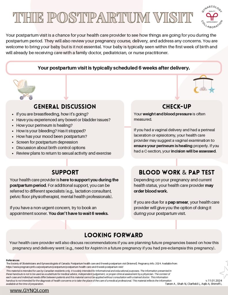 Postpartum Visit Handout Image