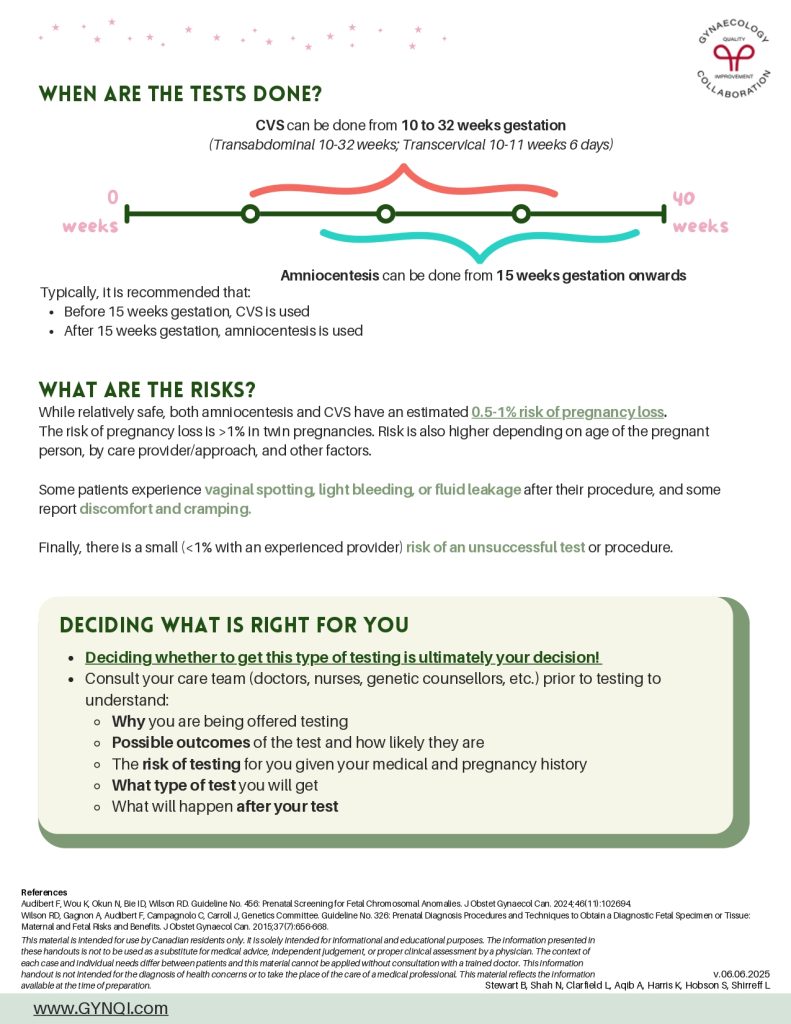 Prenatal Diagnostic Testing Handout Image